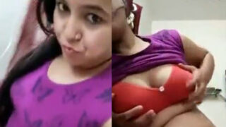 Horny girl Dolly ki huge boobs ki selfie video